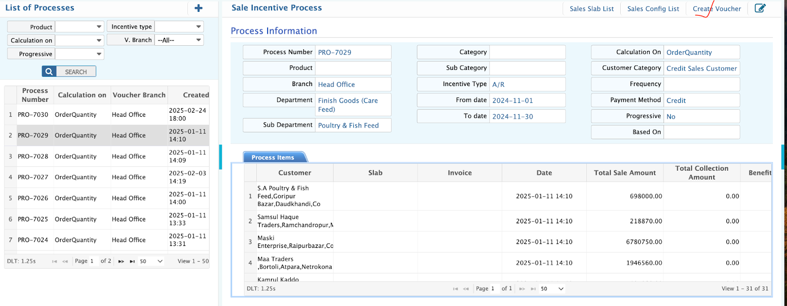 Sale Incentive Process View